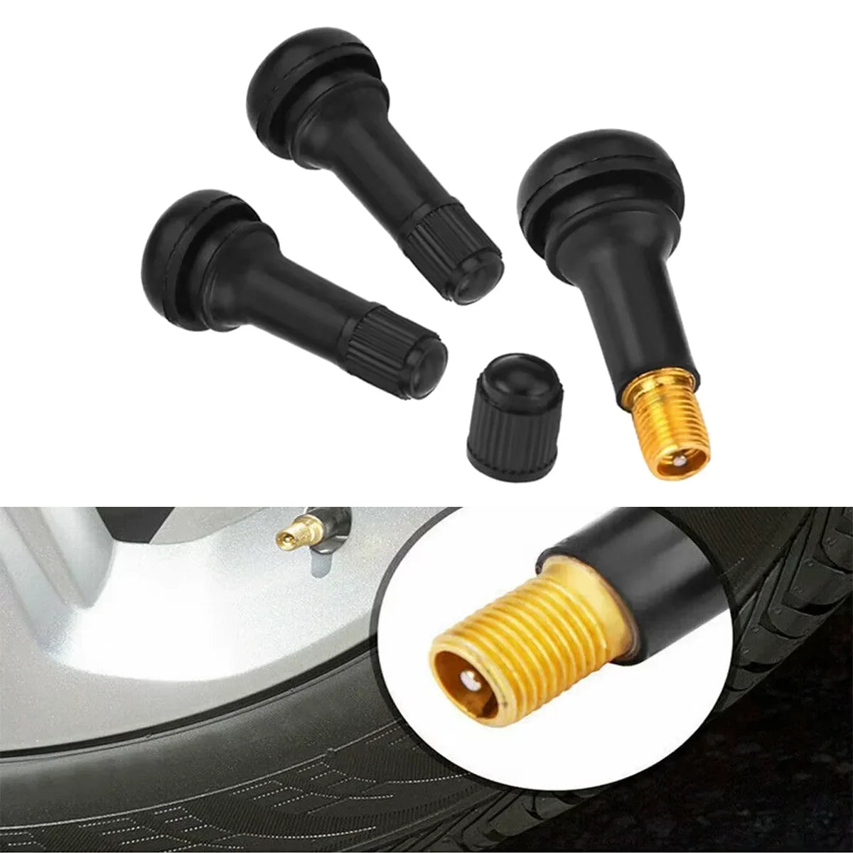 4/8/50/100PCS TR413 TR414 Vacuum Tire Rubber Valve Core Tubeless Tire Valve Core Automotive Tire Valve Valve Automotive Parts