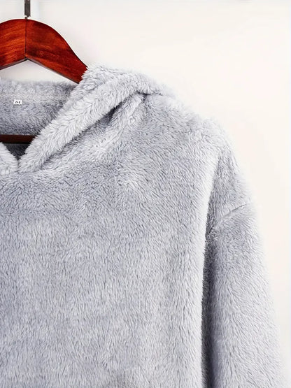 Men's Double-Sided Velvet Hooded Sweatshirt, Autumn and Winter Warm Pullover, Loose Casual Teddy Velvet Jacket, Men's Wholesale