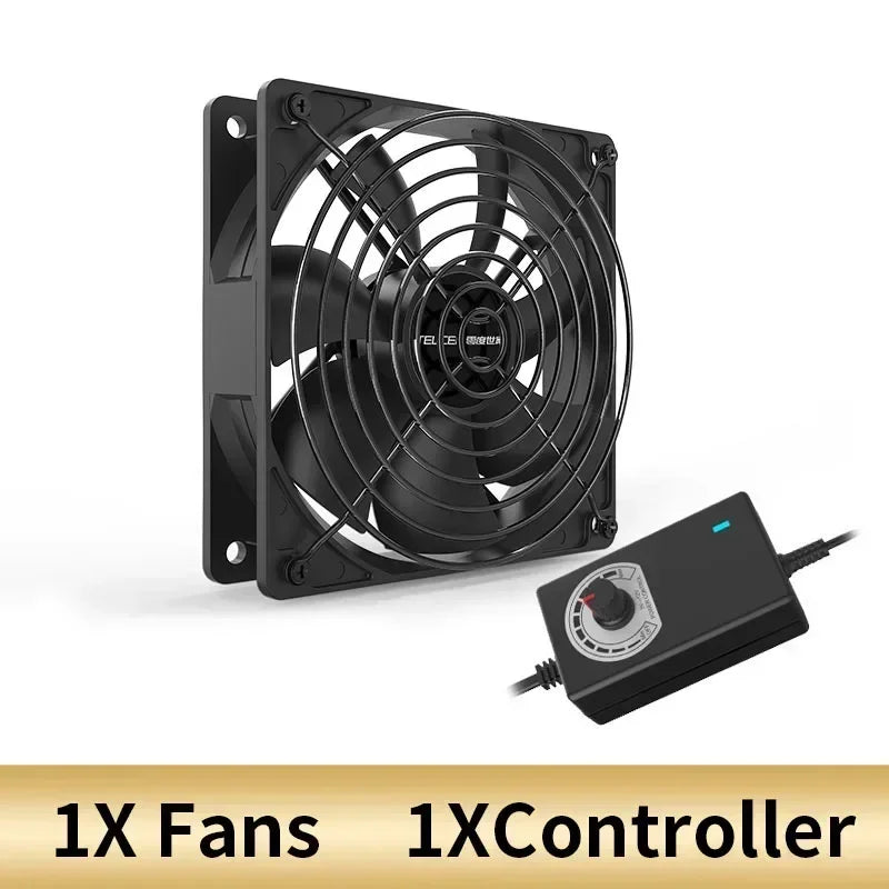 120mm 3000RPM Fan Cooling with Controller 12cm 12V 220V Btc Machine Chassis Workstation Cabinet Radiator Server Fan