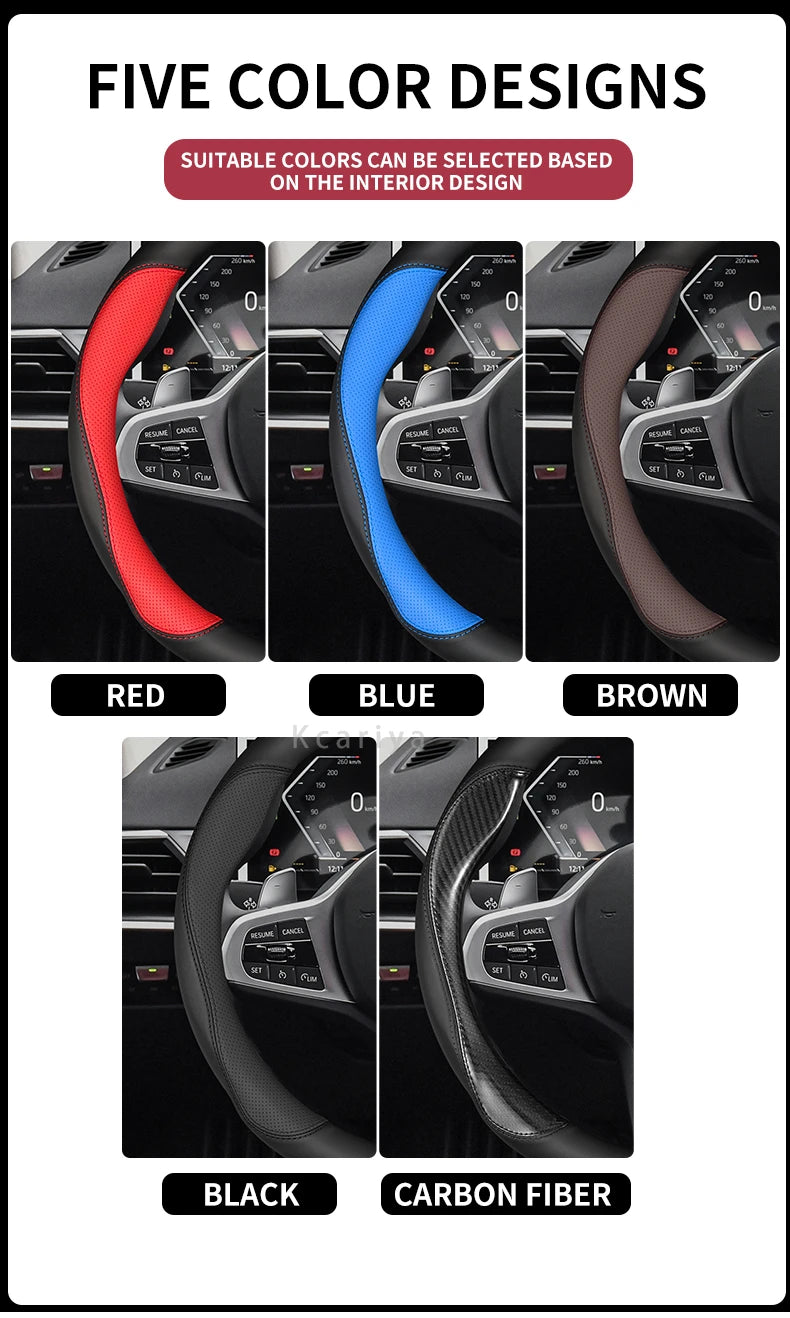 Car steering wheel cover For Mercedes A B C E R V CLASS CLA GLC GLK ML SLK VITO W123 W124 W203 W204 W176 W177 W212 W213 W221 245