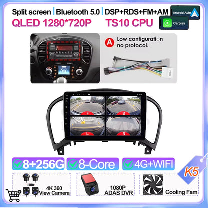 For Nissan Juke Yf15 2010 2011 2012 2013 2014 Carplay Auto 5g+wifi Gps Car Radio Navigation Multimedia Video Player Stereo Bt