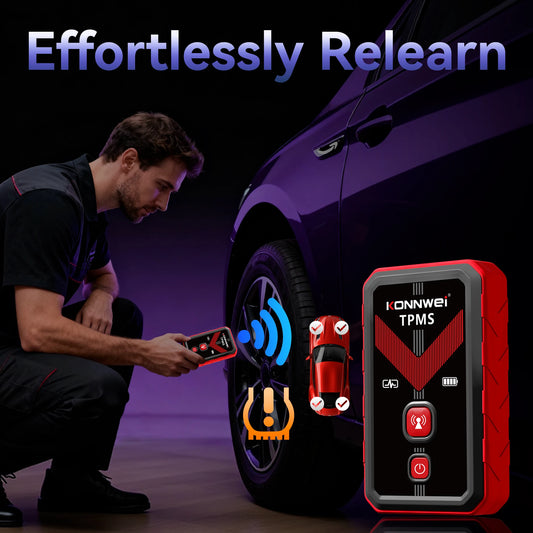 2026 KONNWEI TK100 TPMS Car Tire Pressure Diagnostic Tool Relearn Program 2PCS 315/433Mhz Sensor For ios Android TPMS Programing
