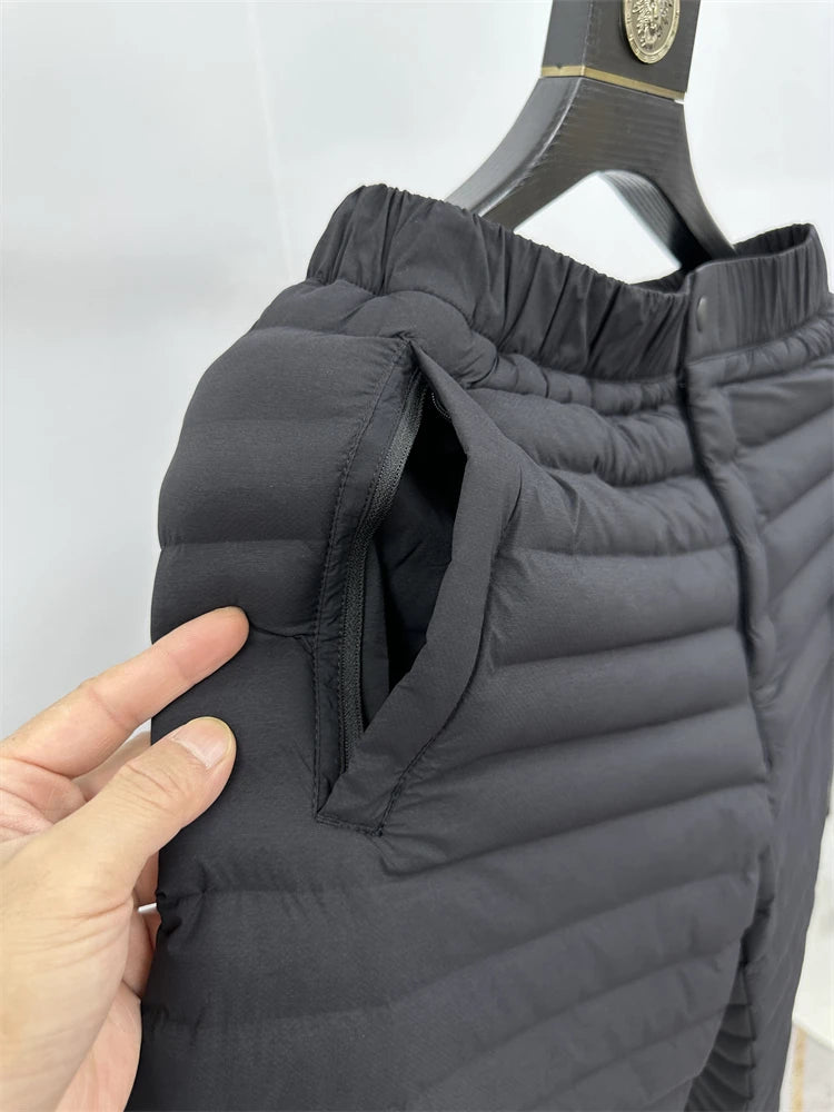 Lightweight Insulated Outdoor Sports Men's Cotton Pants Windproof Water-Resistant Casual Trousers for Winter Cold Protection