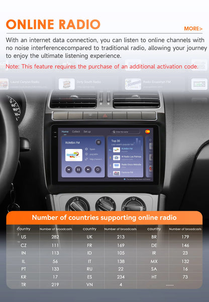 Hizpo 9" Car Radio Carplay for Volkswagen Polo 5 2008 - 2020 Smart Player Wireless Android Auto GPS Navigation BT 6115 WiFi 4G