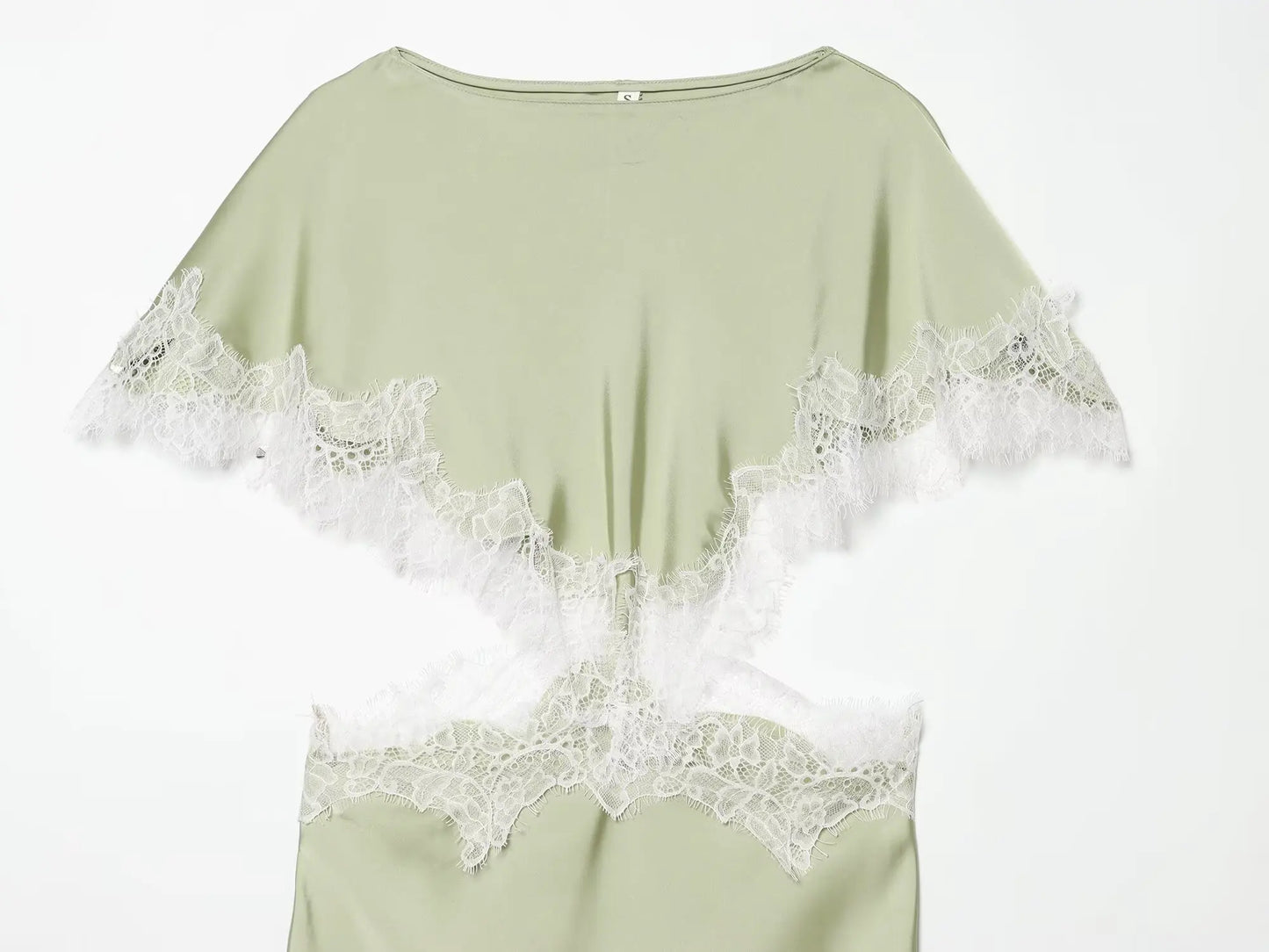 New Women Sexy Cut Out Dresses Solid Lace Spliced Short Cape Sleeve Asymmetric Midi Dresses Summer Ladies Elegant Party Dress