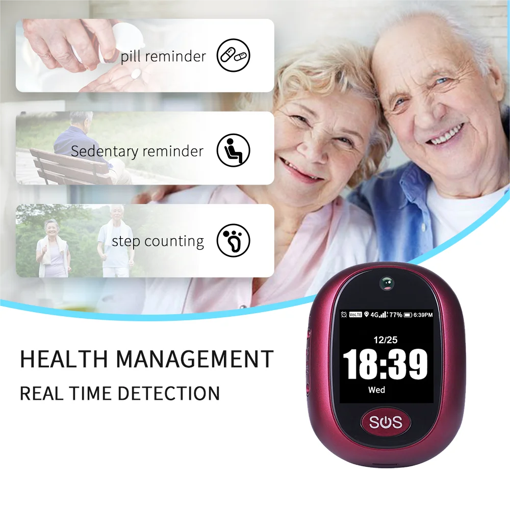 2026 for Elderly 4G GPS Tracking Watch V45 SOS Tracker Device Touch Waterproof IP67 HD Camera Call Health Management Locator
