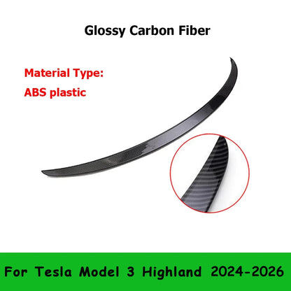 For Tesla Model Y 2024-2020 ABS Carbon Fiber Wings Original Performance Spoiler Model 3 2023-2026 Highland Exterior Accessories