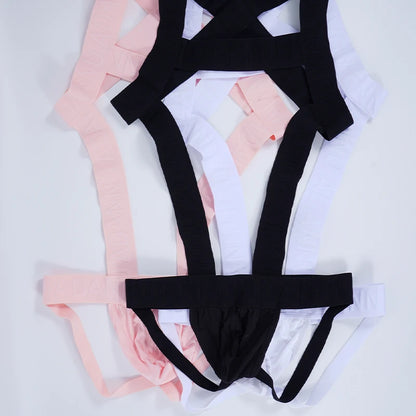 Men's Harness Straps Sexy Body Bondage Bra Underwear Nightclub Erotic Costume Hollow Out Performance Tank Top Clothing Corset