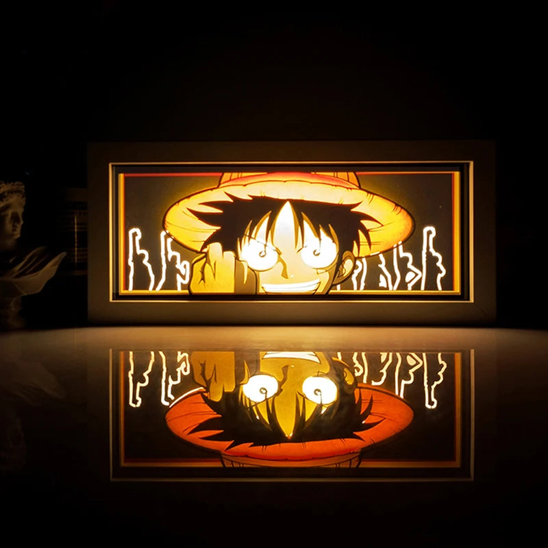 Anime Series Paper-Cut Light Room Bedroom Night Light Remote Control Colorful Light Box Atmosphere Light