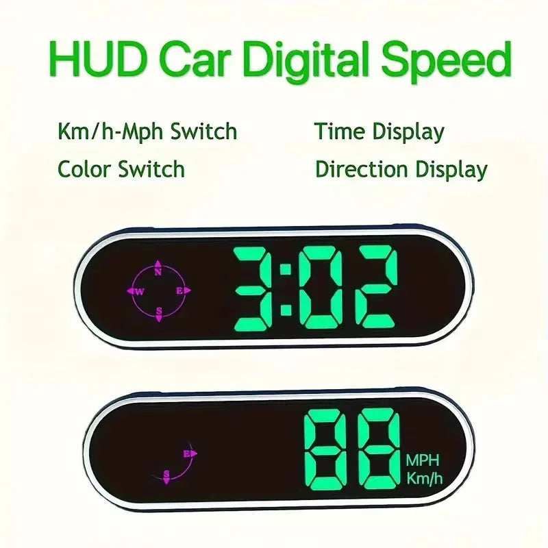 Multicolor Car Hud GPS Speedometer Head Up Display Digital Speed Gauge KMH MPH Switchable for Vehicle Windscreen