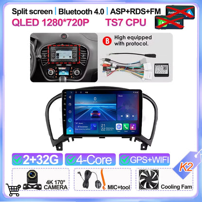 For Nissan Juke Yf15 2010 2011 2012 2013 2014 Carplay Auto 5g+wifi Gps Car Radio Navigation Multimedia Video Player Stereo Bt
