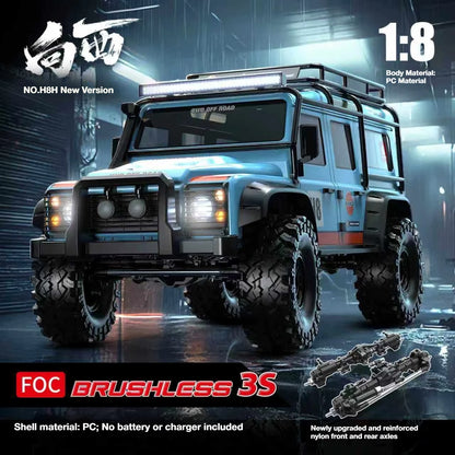 MJX 1:8 Scale H8H Updated Version 4WD Brushless Off-Road Vehicle Climbing Car Differential Lock Remote Control Car RC Model