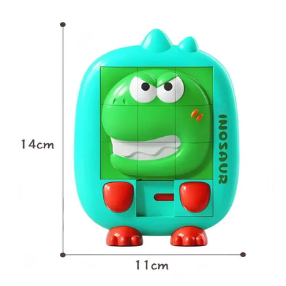 Cartoon Huarong Road Puzzle Logic Board Dinosaur Rabbit Duck Slide Puzzle Thinking Education Challenge Game Children Travel Toy