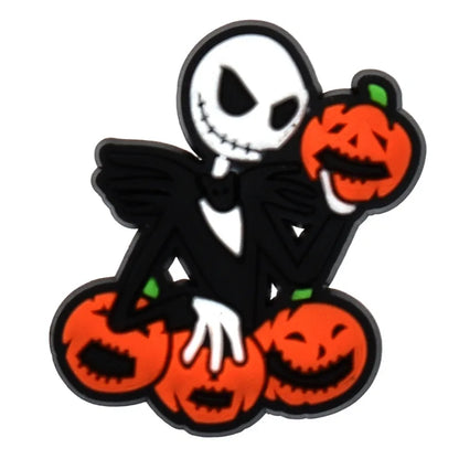 1-100pcs Halloween Ghost Mom PVC Shoes Charm Alligator Charm Accessories Fit Bracelet Wristband Kids Girl Boys love party gifts