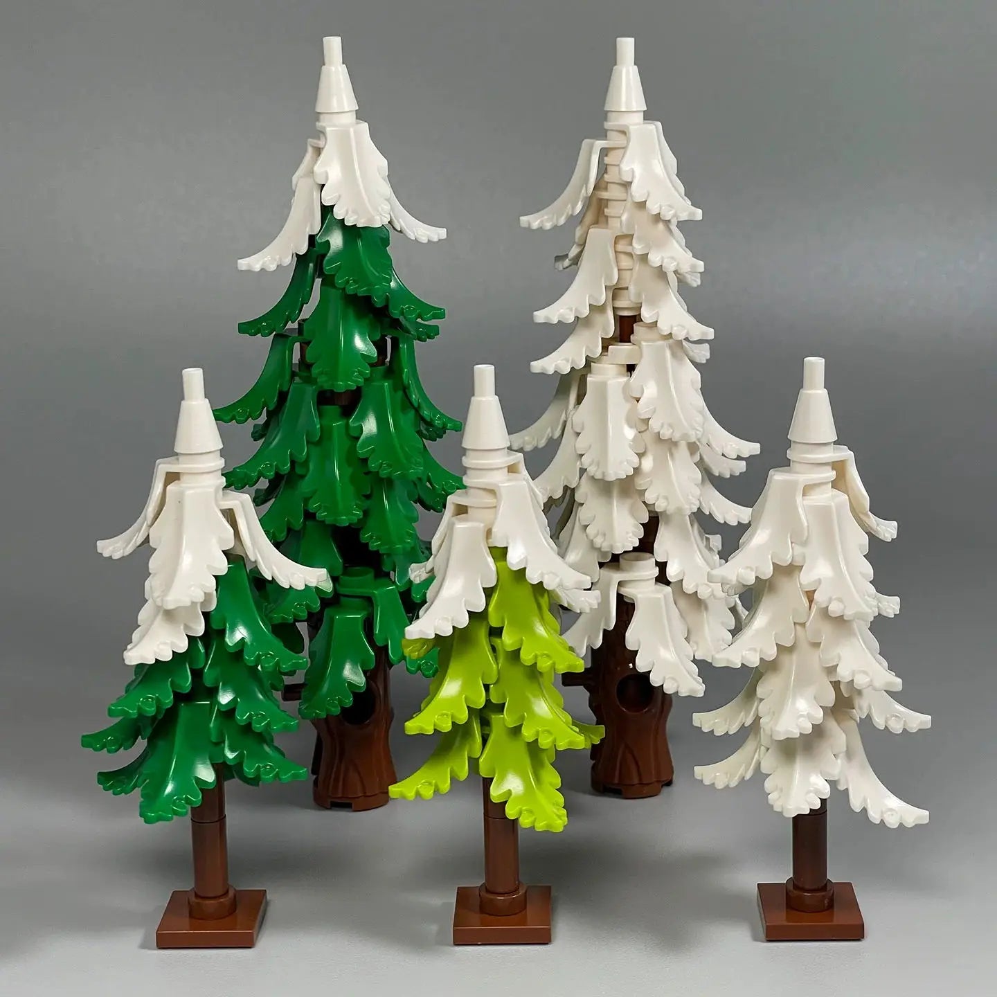 MOC City Garden Building Block Set – DIY Assembly Pine & Pine And Cypr, Street View Forest Plants, Trunk Leaves Grass Accessorie