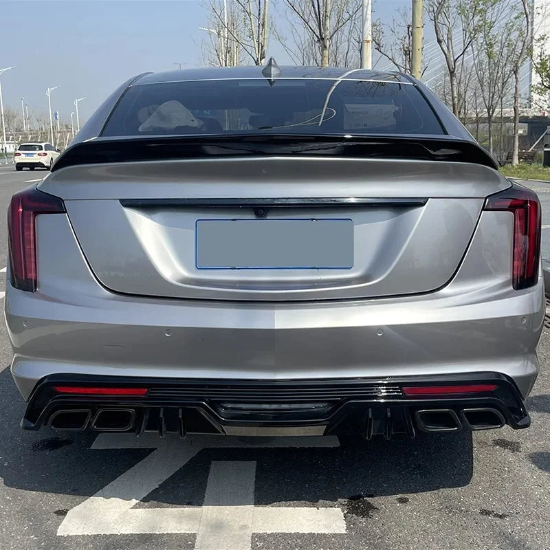 Car Rear Trunk Wing For Cadillac CT4 CT5 2020-2023 V Version Spoiler Tail Wings Fixed Decoration Tuning Body Kit Accessories