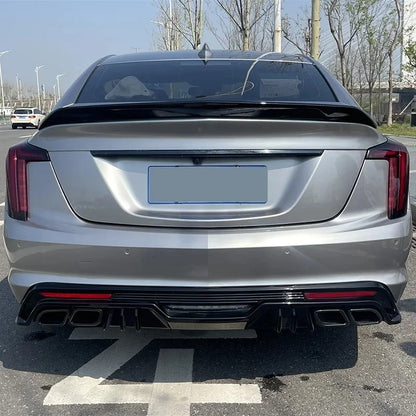 Car Rear Trunk Wing For Cadillac CT4 CT5 2020-2023 V Version Spoiler Tail Wings Fixed Decoration Tuning Body Kit Accessories