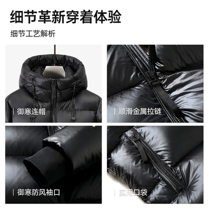 Really 90% Goose Down Coat Men Classic Winter Thick Warm Puffer Jacket Luxury Fashion Warm Hooded Goose Down Parkas Coat