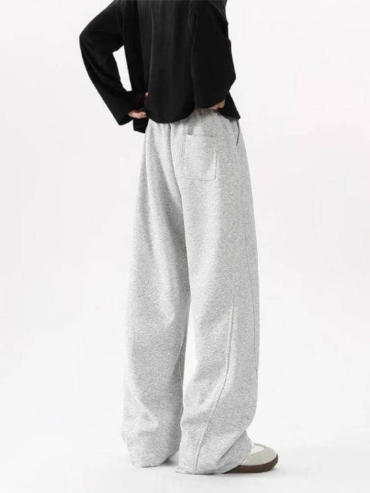 Versatile Casual Trousers for Men American High Street Inspired Straight Leg Joggers Spring Loose Drape Fit Sporty Comfort Pants