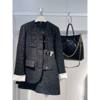 Korean Style Autumn Winter New Ladylike Outerwear Skirt Set Women's Fashion Two-Piece Suit Casual Style Versatile Audience