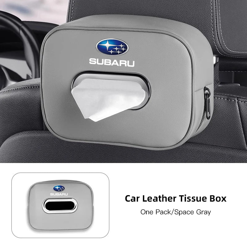High-capacity Car Interior Tissue Box Kleenex Storage Bag Accessories For Subaru STI Forester Impreza Legacy Outback XV BRZ WRX