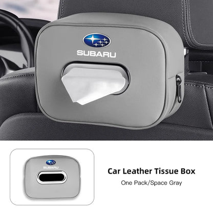 High-capacity Car Interior Tissue Box Kleenex Storage Bag Accessories For Subaru STI Forester Impreza Legacy Outback XV BRZ WRX