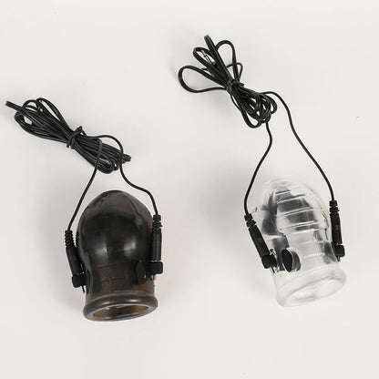 Estim Electric Shock Penis Ring Electro Trainer Massage Cup Chastity Penis Seelve Cockring For Men Dick Electrostimulation