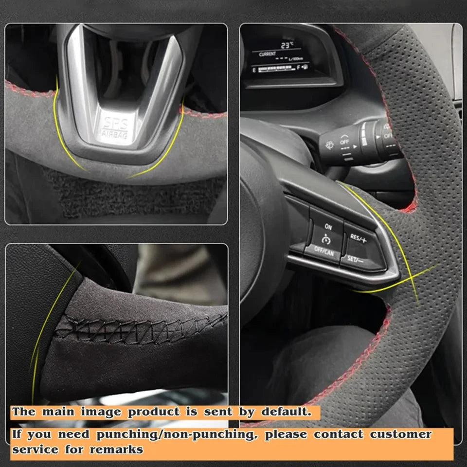 Customization Hand Sewing Suede Leather Non-Slip Car Steering Wheel Cover For Volkswagen Golf 6 GTI MK6 Polo GTI Scirocco R