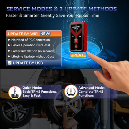 2026 KONNWEI TK100 TPMS Car Tire Pressure Diagnostic Tool Relearn Program 2PCS 315/433Mhz Sensor For ios Android TPMS Programing