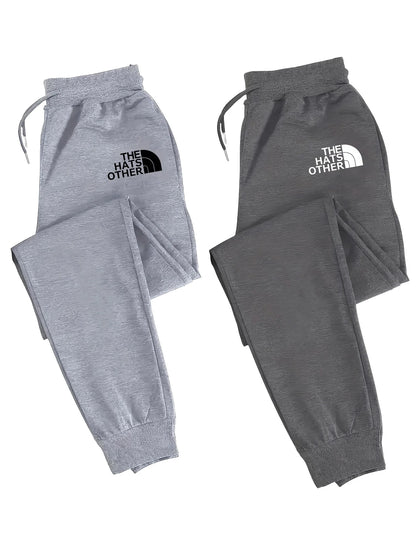 2-Pack Men's Polyester Joggers, Drawstring Waist, Wrinkle-Resistant, Breathable, Slim-Fit, Cuffed Hem, Smooth Drape, Ide