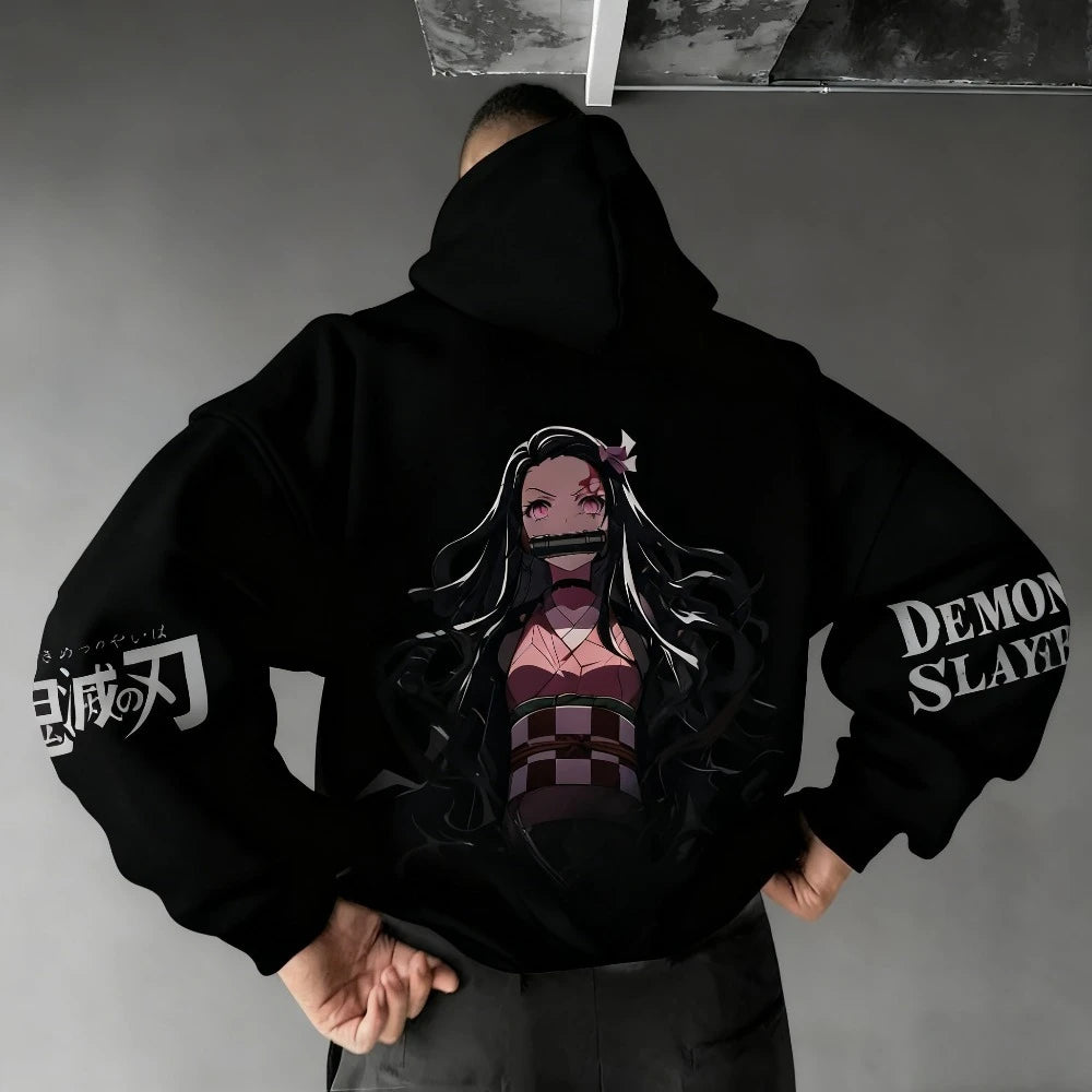 2026 New Demon Slayer Kamado Nezuko Printed Hoodie Sweatshirt Men's and Women's Hoodie Men's Tops Sports Hoodie Harajuku Hoodie