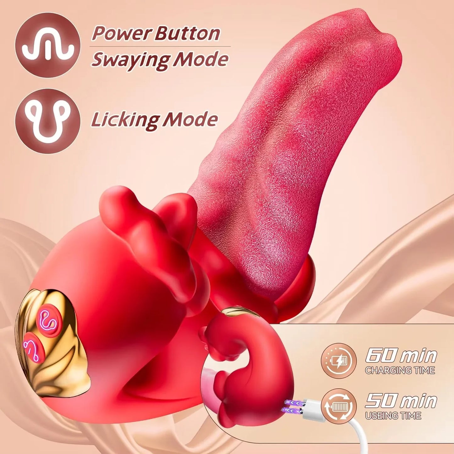 Tongue Licking Swing G-Spot Vibrator Nipple Vagina Clitoris Stimulator Female Vibrating Masturbator Massager Sex Toys for Women