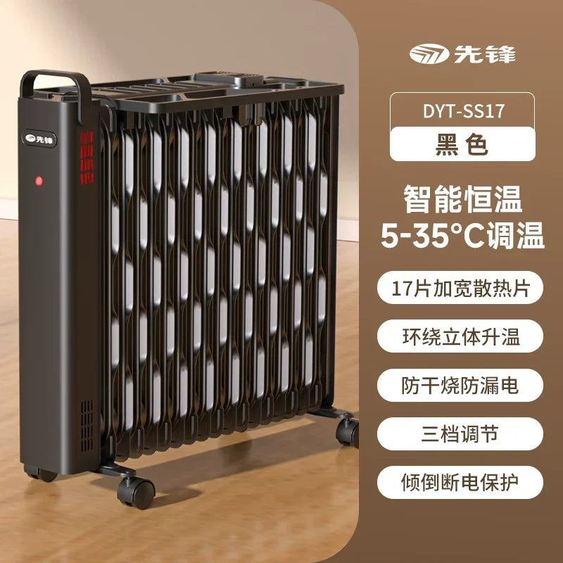 220V Pioneer Oil Filled Radiator Heater Energy Saving for Home Living Room Bedroom Large Area Electric Heater CAW