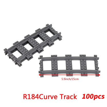 MOC City Bricks Train Flexible Construction Parts Railway Curve Track R104 Building Blocks Model Accessories Compatible 53401