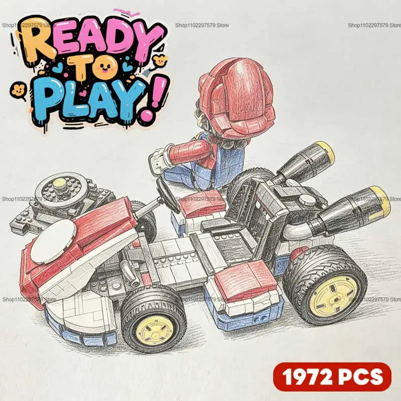 2026 New Race Car Building Blocks Kit 1927PCS Kids Educational DIY Assembly Brick Toy Creative Sports Car Model Gift for Adults