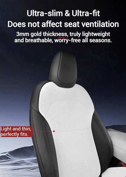 For Tesla Model Y Juniper 2025+ & 2026 Nappa Leather Seat Cushion Ventilation Comfortable Split Single Sitting Back row Set