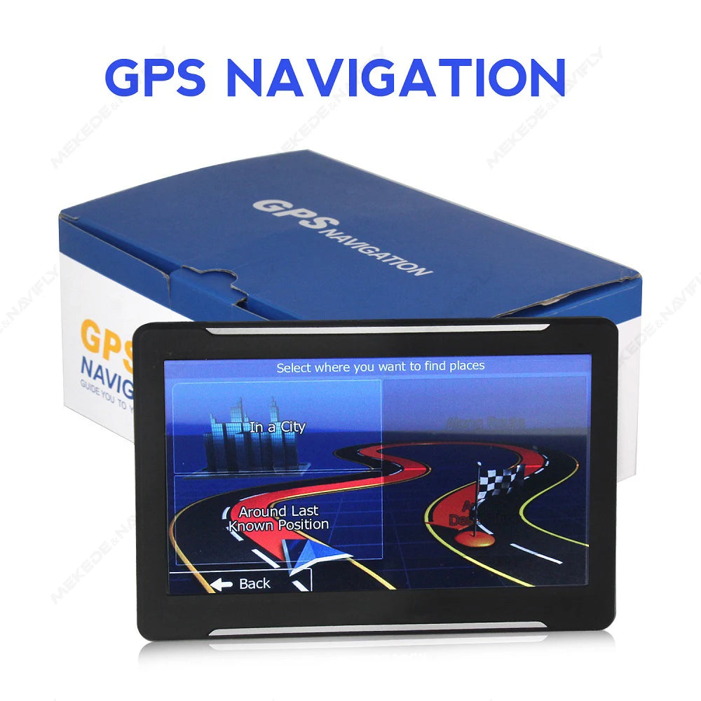 Car GPS Navigation 7 Inch Touch Screen Europe GPS Navigator Truck Sunshade Sat Nav Map GPS Navigators Support TF Music FM Video