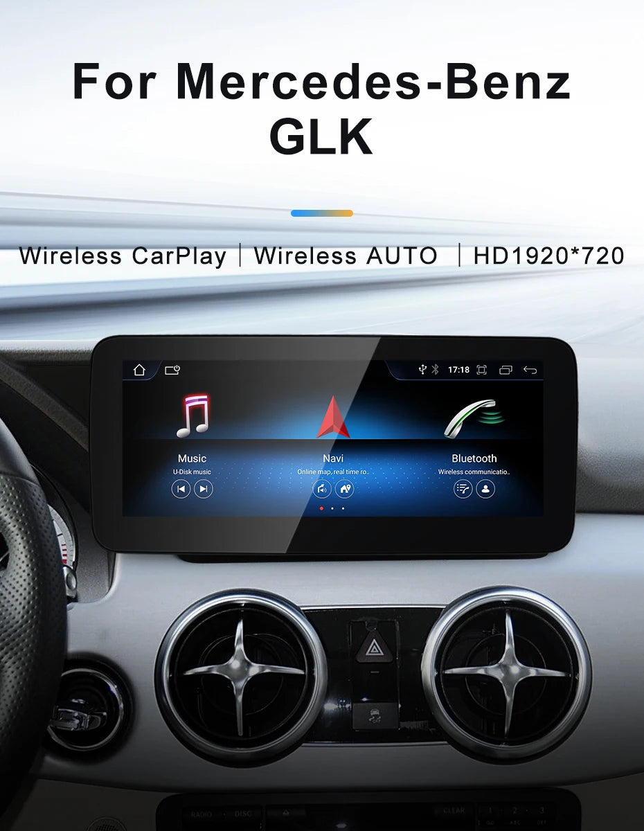 STWEI 2024 New Car Multimedia Wireless Android AUTO CarPlay 10.25inch 12.3inch Screen For Mercedes Benz GLK X204 2010 2013 2015