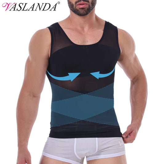 Men Compression Shirt Slimming Body Shaper Tank Top Tummy Control Undershirt Shaperwear Sleeveless Vest