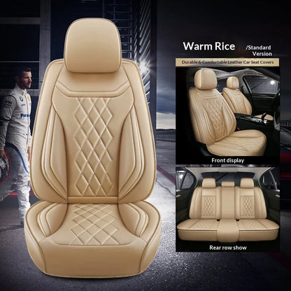 Universal Five-Seater Car Seat Covers Premium Leather Four Seasons Suitable for Most Cars SUVs Off-Road Vehicles