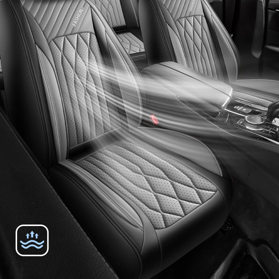 Front single-seat car seat cover, with headrest and lumbar support, universal style, suitable for most models