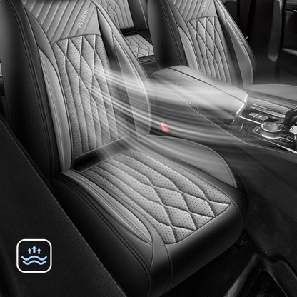 Front single-seat car seat cover, with headrest and lumbar support, universal style, suitable for most models