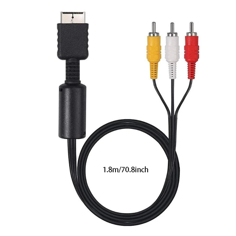 1.8m RCA Cable for PS2 PS3 PS PlayStation AV Cable Splitter Audio Video Extend Cord Game Player to Monitor TV RCA Wire Adapter