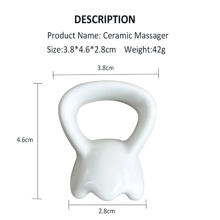 Massage Gua Sha Plate Ceramic Guasha Massage Board Ring Shape Skin Tightening Compact Ergonomic for Face Head Shoulder Knee