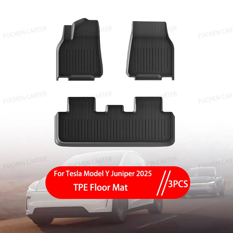 Car Floor Mats for Tesla NEW Model Y Juniper 2025+ Car Four Seasons Waterproof Non-slip Floor Mat TPE Special Car Accessories