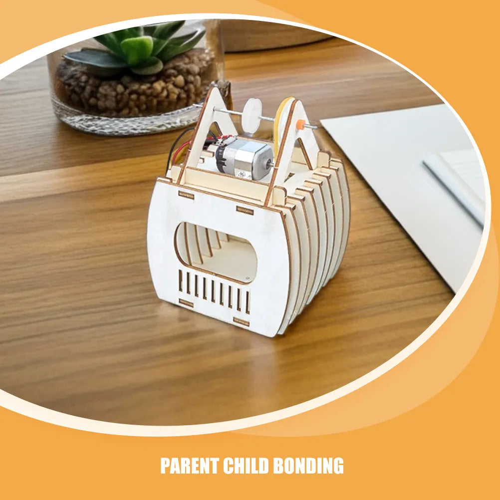 3Sets Sightseeing Cable Car Wood Craft Kit for Kids DIY Science Experiment Educational Self Assembly Creative Handicrafts Puzzle
