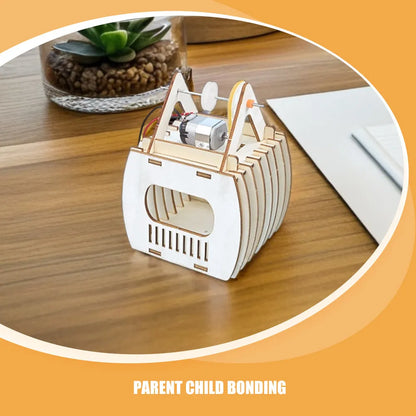 3Sets Sightseeing Cable Car Wood Craft Kit for Kids DIY Science Experiment Educational Self Assembly Creative Handicrafts Puzzle