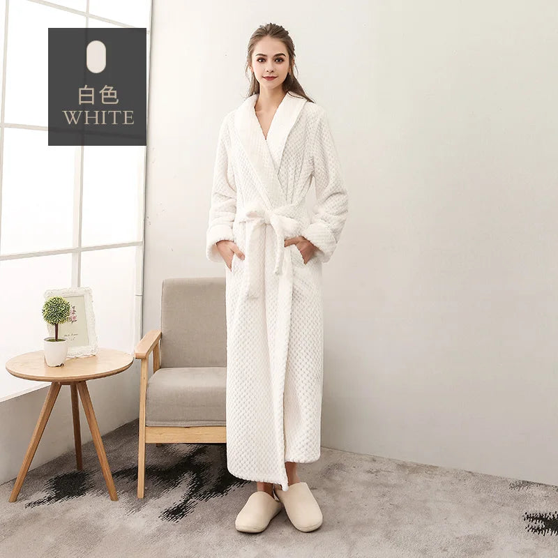 Thickened Extended Bebe Velvet Couple Robe Women's Winter plus Size Fashion Sleepwear Men's XXXL Sexy Home Clothes Pyjamas