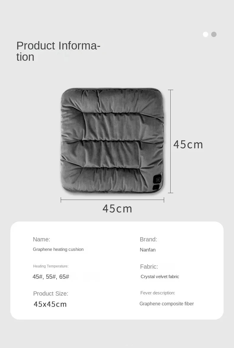 Adjustable Temperature Graphene Seat Cushion Car Winter Plush Seat Cushion 12V Universal Warm USB Electric Heating Seat Cushion