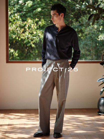 PROJECT 25 Men's Australian Virgin Wool Blend Trousers - Slimming Straight Fit Wrinkle-Resistant Casual Dress Pants  All Seasons